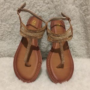 Golden Jeweled Sandals